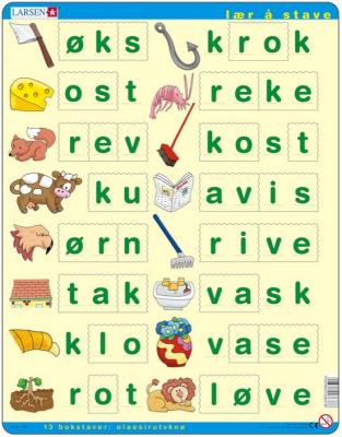 LARSEN Puzzle Cadre - L&aelig;r &aring; lese (sm&aring; bokstaver) (en Norv&eacute;gien)