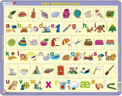 LARSEN Puzzle Cadre - L&aelig;r bokstavene (sm&aring;), en Norv&eacute;gien 