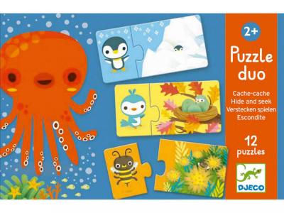 DJECO Puzzle 12 x 2 pi&egrave;ces : Duo cache-cache
