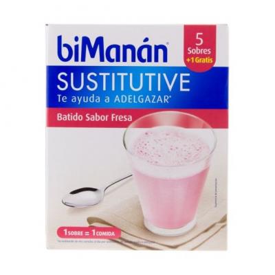 BIMANAN&REG; biMan&aacute;n&reg; Sustitutive Shake Fraise 5+1 sachets