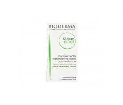 BIODERMA  Sebium ISOKIT cr&egrave;me visage 40ml + baume &agrave; l&egrave;vres 15ml