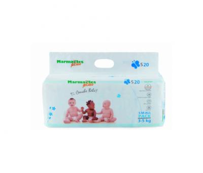 MARMAILLES  PLUS Couches b&eacute;b&eacute; taille S (3-5kg) 50 couches