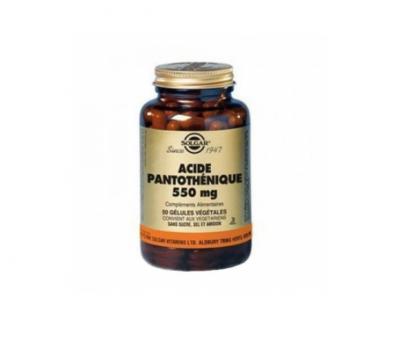 SOLGAR  Acide Pantoth&eacute;nique 550mg (Vitamine B5) 50 g&eacute;lules V&eacute;g&eacute;tales