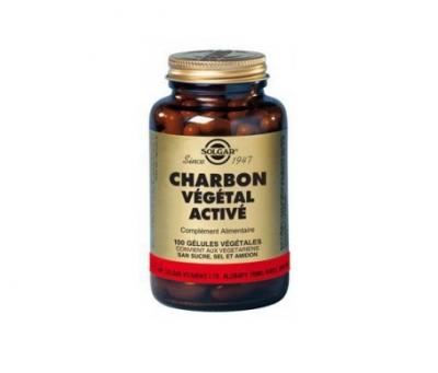 SOLGAR  Charbon V&eacute;g&eacute;tal Activ&eacute; G&eacute;lules V&eacute;g&eacute;tales - Flacon 100 g&eacute;lules