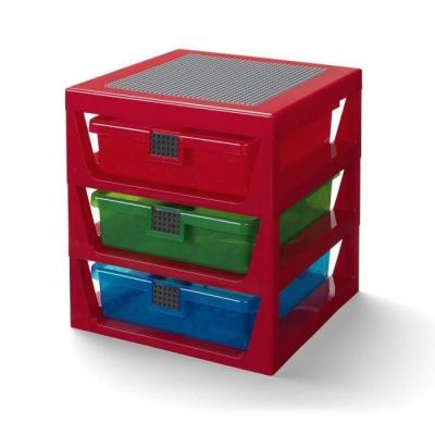 LEGO &Eacute;tag&egrave;re de Rangement 3 Tiroirs Rouge Taille unique