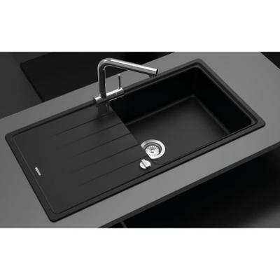 RESPEKTA Evier de cuisine Evier &agrave; encastrer granit bassin 100x50 noir  by Schock