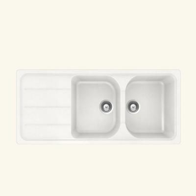 SCHOCK Evier granit blanc FORMHAUS 2 bacs 1 &eacute;gouttoir