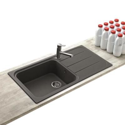 EWI  - vier granit gris oglio 1 grand bac 1 &eacute;gouttoir - gris