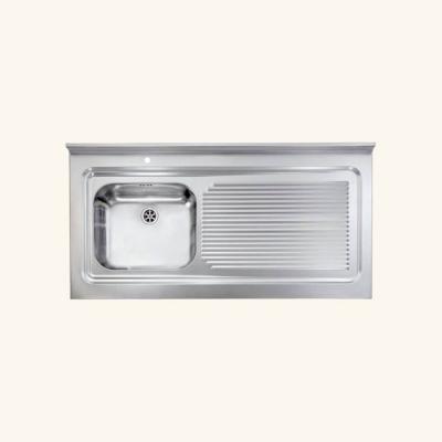 CUISISSIMO Evier professionnel &agrave; poser inox rossa 1 bac 1 &eacute;gouttoir droite