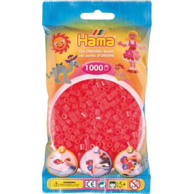 HAMA Sachet de 1000 perles  midi : perles rouges n&eacute;on