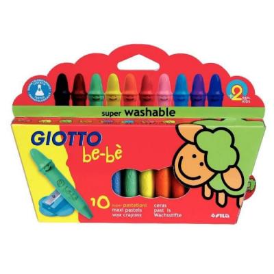 GIOTTO b&eacute;-b&eacute; Crayon cire, d: 11 mm, L: 7 cm, 10pi&egrave;ces- - Crayons dive