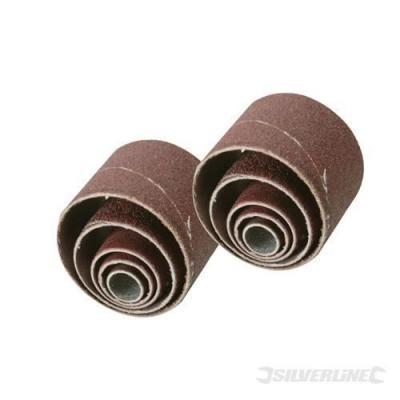 SILVERLINE Tambours abrasifs de rechange, 10 pcs, Grain 80, 80