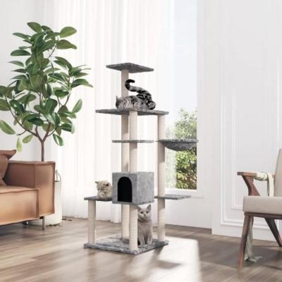 VIDAXL  Arbre &Agrave; Chat Avec Griffoirs En Sisal Gris Clair 142 Cm