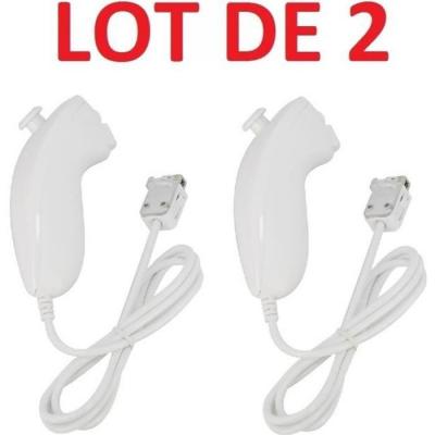 STRASSE GAME 2 X Nunchuck Manette Pour Nintendo Wii Et Wii U - Blanc
