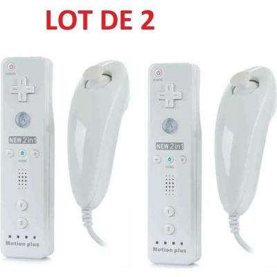 STRA&SZLIG;E GAME &REG; T&eacute;l&eacute;commande Wiimote plus (Motion plus inclus) et Nunchuck pour Nintendo Wii et Wii U - Blanc - 