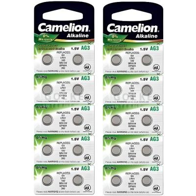 CAMELION 20  AG3 / LR41 / 192 / 392 pile bouton longue dur&eacute;e de vie (date d expiration marqu&eacute;) 