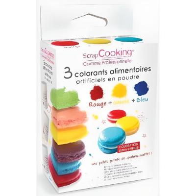 SCRAPCOOKING Colorants alimentaires (artificiel) - Bleu jaune rouge - 