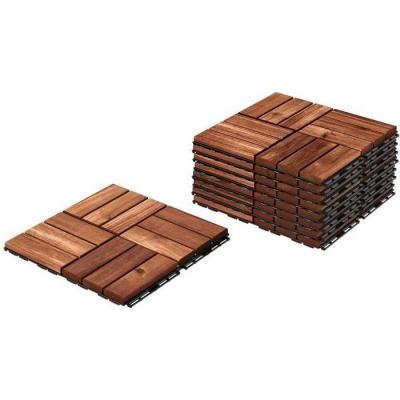 HOBBY TECH Lot de 33 dalles de terrasse clipsable en bois 31 x 31 cm 
