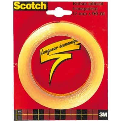 SCTC Ruban adh&eacute;sif transparent Scotch - 15mm x 66m en sachet individuel