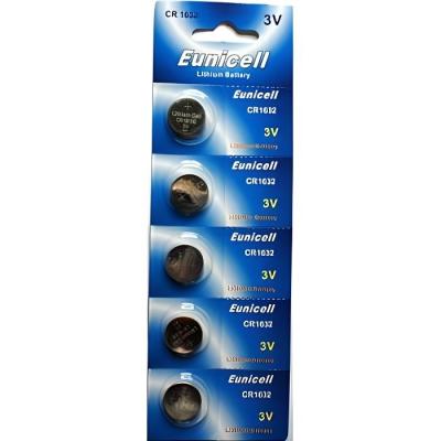 EUNICELL Piles Bouton Lithium -  - CR1632 - 3V - Lot de 5 - Haute performance 