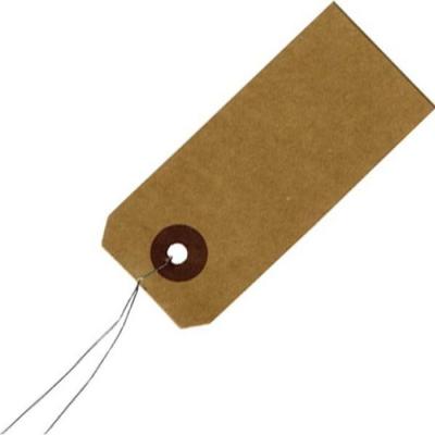 ARTEMIO Set de 50 &eacute;tiquettes en papier kraft avec fil en m&eacute;tal 4x9cm