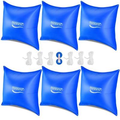 MONZANA 6x Coussin de piscine bleu 120x120cm pour hivernage -20&deg;C
