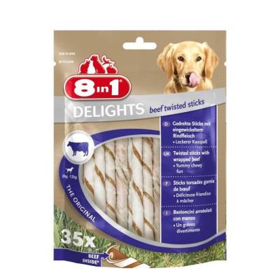 8IN1 Friandise pour chien 8 IN 1 Twisted Sticks Beef (x35)