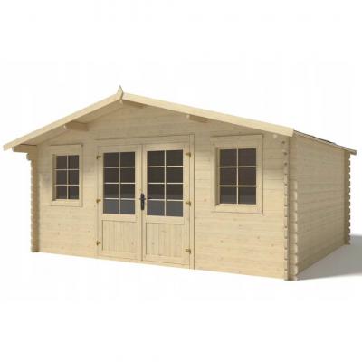 ALTANKA Abri de jardin en bois - 19,20m2 - 4,80x4m - Ep. 40mm - Couleur: naturel