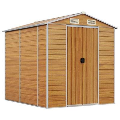 HELLOSHOP26 Abri de jardin - 191x215x198 cm - Acier galvanis&eacute; marron