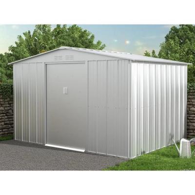 VENTE UNIQUE Abri de jardin m&eacute;tal en acier galvanis&eacute; gris 7,82 m&sup2; LINUS