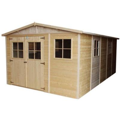 TIMBELA Abri de Jardin en Bois 14.94 m&sup2; - H226 x 516 x 324 cm -  M337