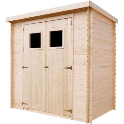 TIMBELA  M311+M311G Abri de jardin en bois l204xL142xH200cm / 2.22m2 AVEC SOL TRAIT&Eacute;