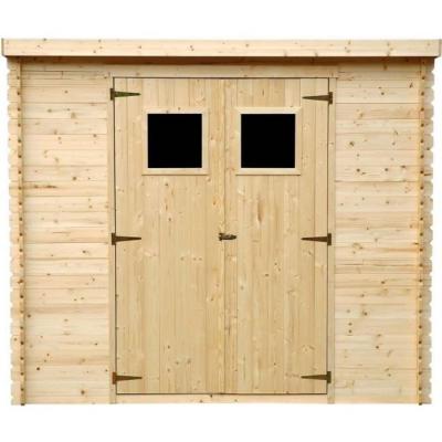TIMBELA  M310+M310G Abri de jardin en bois - H200 x l239 x L142 cm / 2.63 m2 AVEC SOL TRAIT&Eacute;