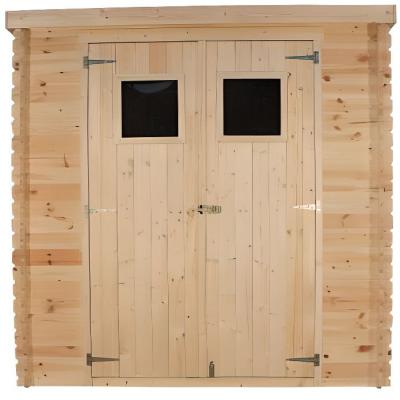 TIMBELA  M309+M309G - Abri de jardin en bois - H200 x l204 x L204 cm / 3.53 m2 AVEC SOL TRAIT&Eacute;