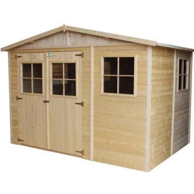 TIMBELA  M334+M334G Abri de jardin en bois H226x318x220 cm / 6 m2 - AVEC LES PLANCHERS IMPR&Eacute;GN&Eacute;