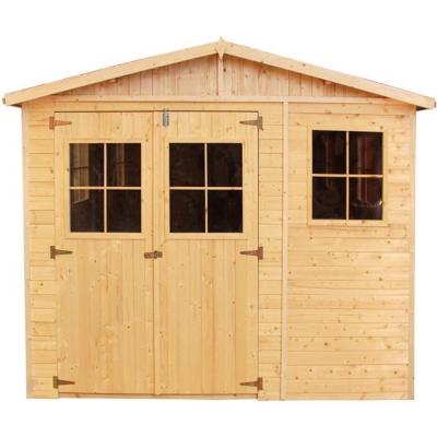 TIMBELA  M335+M335G ABRI de Jardin en Bois H226x316x324 cm/9 m&sup2; AVEC LES PLANCHERS IMPR&Eacute;GN&Eacute;