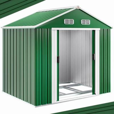 DEUBA Abri de jardin vert en m&eacute;tal 257x205x177,5cm