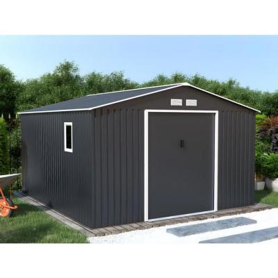 VENTE UNIQUE Abri de jardin m&eacute;tal en acier galvanis&eacute; gris 12,99 m&sup2; ARCHER