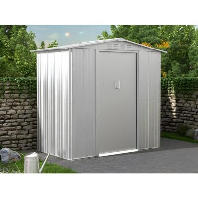 VENTE UNIQUE Abri de jardin m&eacute;tal en acier galvanis&eacute; gris 2,36 m&sup2; LINUS