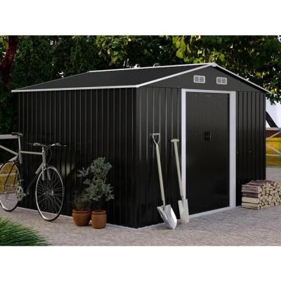 VENTE UNIQUE Abri de jardin m&eacute;tal en acier galvanis&eacute; gris 8 m&sup2; - MANSO