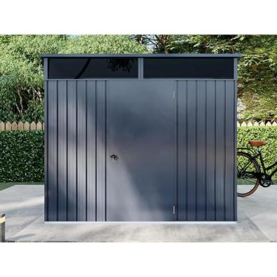 VENTE UNIQUE Abri de jardin m&eacute;tal en acier galvanis&eacute; gris anthracite 4,6 m&sup2; - CLAFTON 