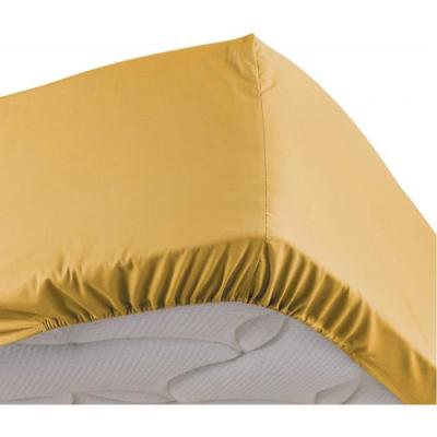 DOUCEUR D INTERIEUR Accueil - Drap housse uni - 140x 190 cm - Percaline - Jaune