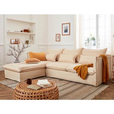 BEST MOBILIER Adriann - canap&eacute; d'angle gauche fixe - 4 places - en tissu d&eacute;houssable
