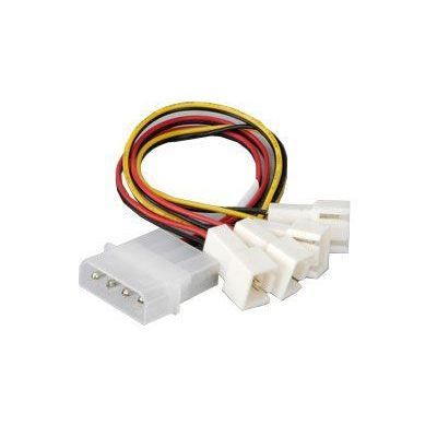 AKASA C&acirc;ble Molex vers 4 x connecteurs 3 broches ventilateur - 15 cm - 