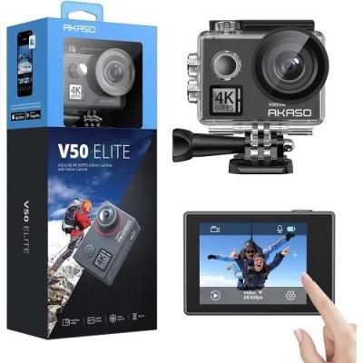 AKASO  V50 Elite Native 4K / 60fps Cam&eacute;ra Sport Etanche Ultra HD EIS 4K Wifi 20MP Ecran LCD tactile Action Cam