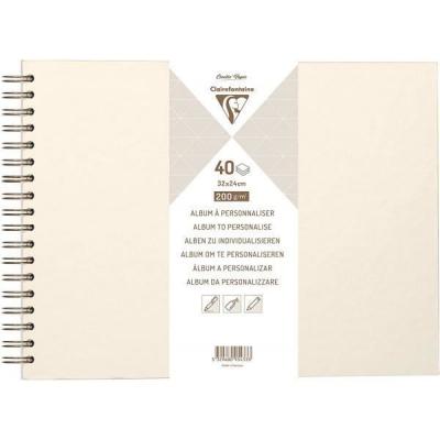 CLAIREFONTAINE Album &Agrave; Personnaliser - Ivoire Iris&eacute; - 24 X 32 Cm - Spirale - Papier &Eacute;pais - 