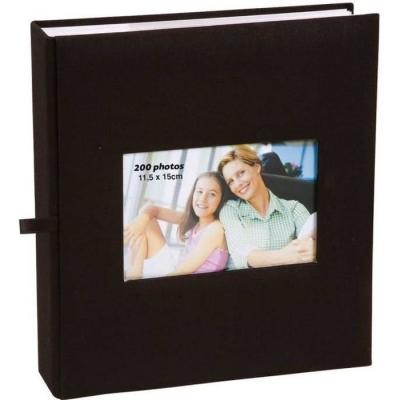 ERICA Lot de 2 albums photos Square Noir &agrave; pochettes 11.5x15 pour 200 photos