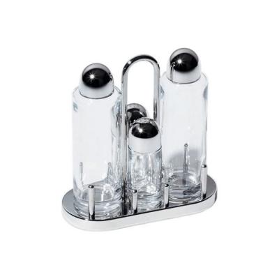 ALESSI  5070 service huile, vinaigre, sel et poivre en acier brillant et cristal