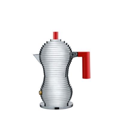 ALESSI  - Pulcina Cafeti&egrave;re espresso, 7 cl, argent / rouge