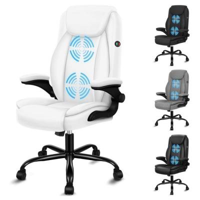 ALFORDSON Massage Bureau Chaise Ergonomique Direction Ordinateur Gaming Cuir PU Blanc